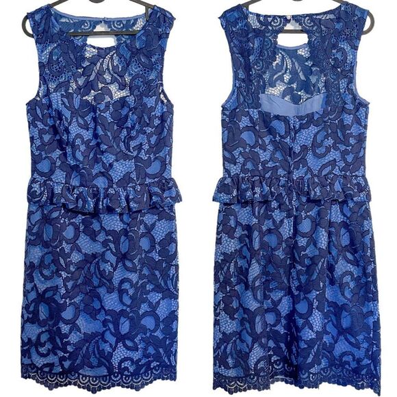 Lilly Pulitzer Kiri Peplum Dress True Navy 4 - Picture 4 of 10